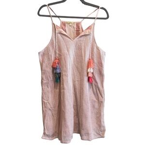 Gianni Bini Dress Womens Size M Cream ALine Tassels‎ Boho